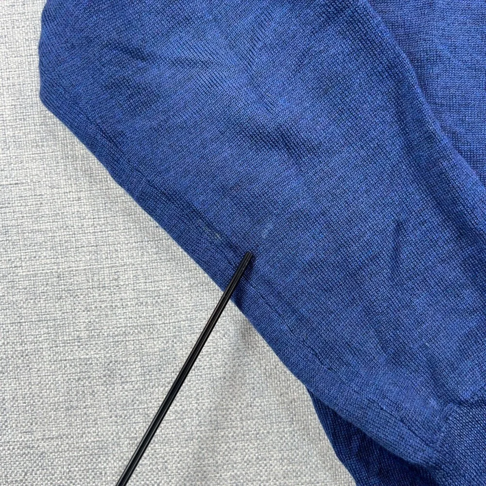 J.Crew Merino Wool Crewneck Sweater Men M Blue Lightweight Knit Preppy‎ Soft Ivy